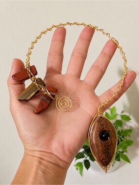 Red Jasper, Tiger Eye & Black Onyx Statement Necklace